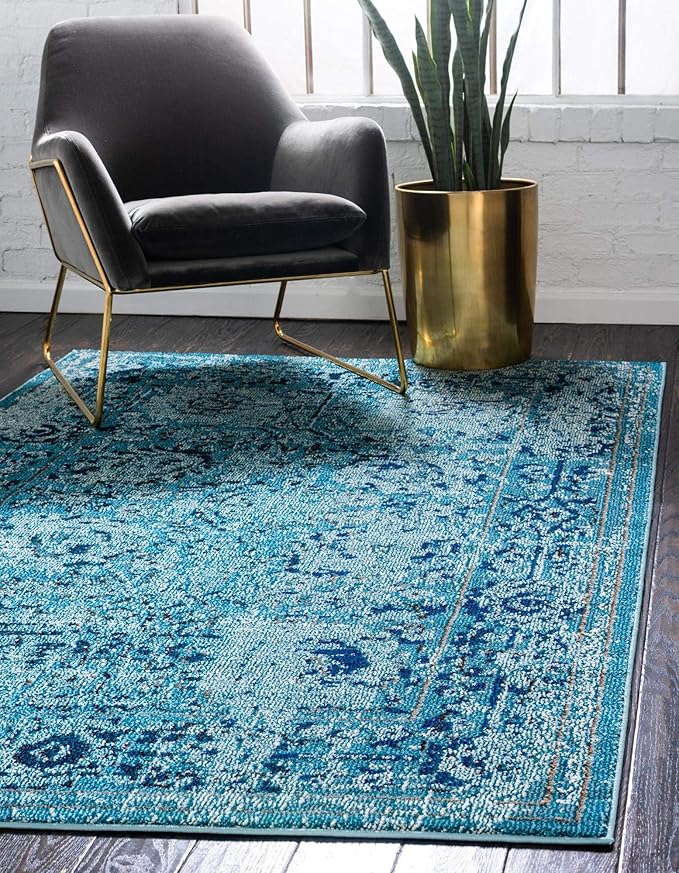 Fleur Collection Rug – 7' x 10' Red Medium-Pile Rug Perfect for Bedrooms, Dining Rooms,
