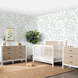 Radley 4-in-1 Convertible Crib in White & Coastwood, Greenguard Gold Certified