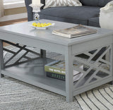 Coventry 36" W Wood Coffee Table, Gray