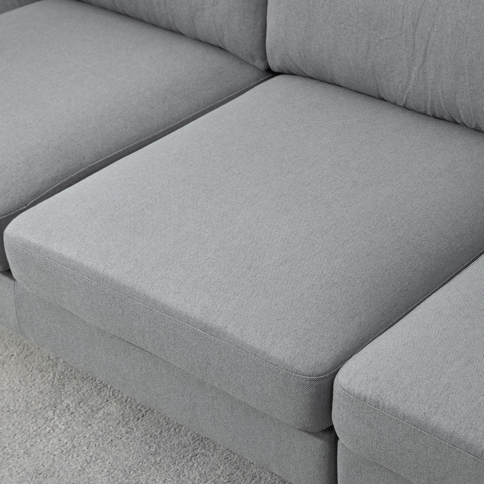 Reversible Sleeper Sofa, Modern L Shaped Sectional Sofa with Pillows