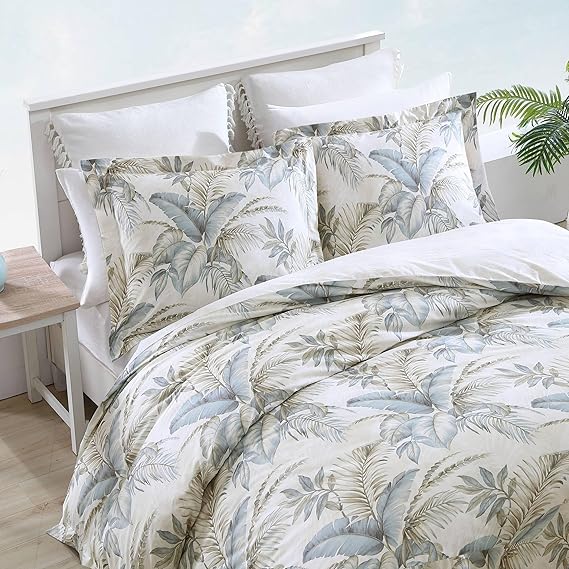 King Comforter Set - Soft Woven Bedding with Matching Pillowcases, 3 Piece (Bakers Bluff Blue)