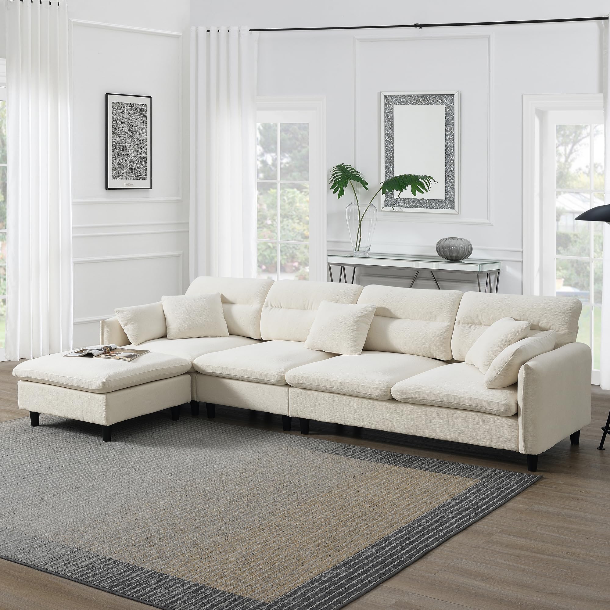 Modern Convertible Sectional Sofa,L Shaped Reversible Couch