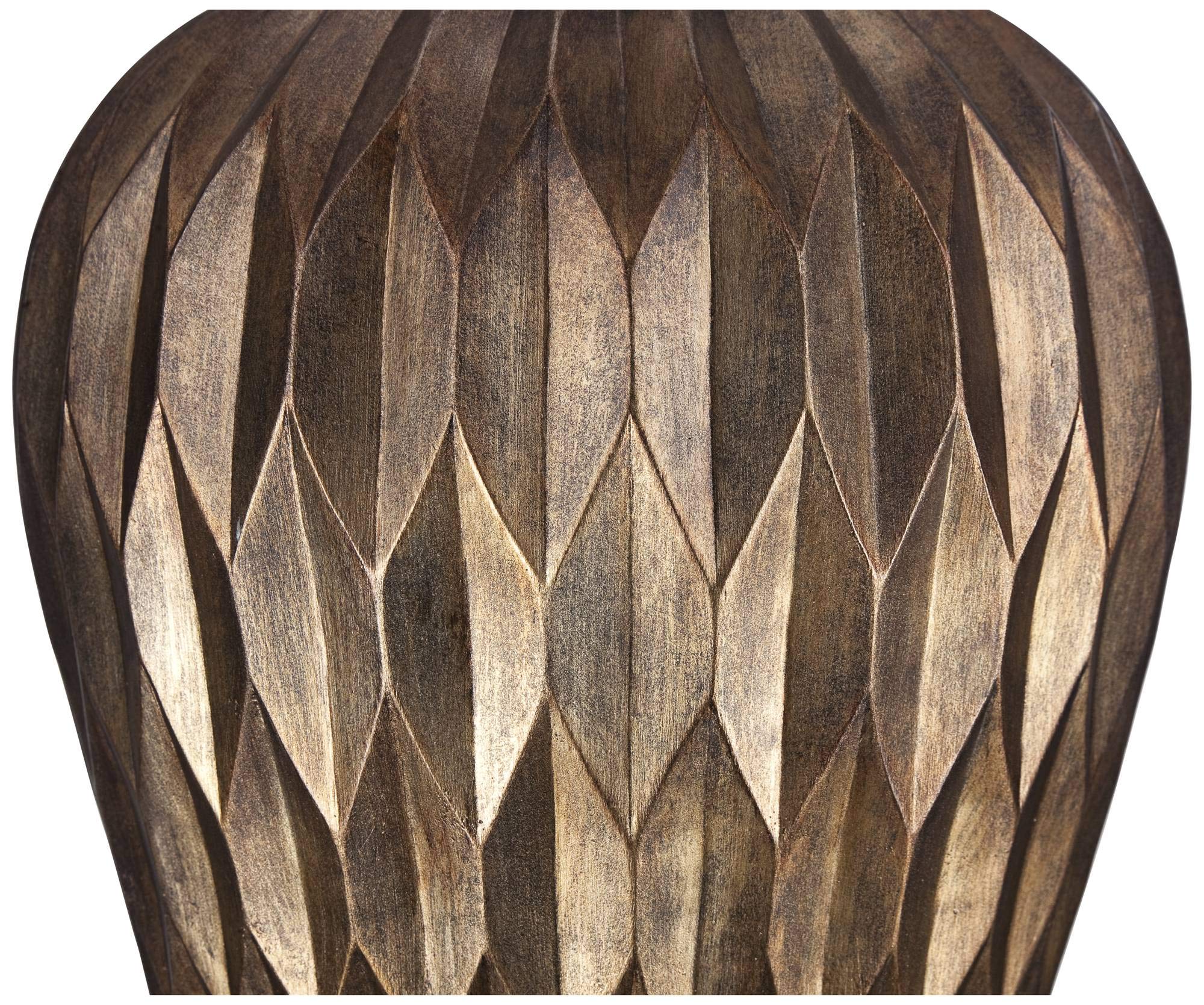 Buckhead Modern Table Lamp 28" Tall Bronze Geometric Textured Urn