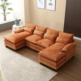 110" Sectional Sofa Cloud Couch for Living Room, Modern Chenille U Shaped Couch