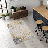 Vogue Contemporary Abstract Red Grey Indoor Doormat Rug for Living Room