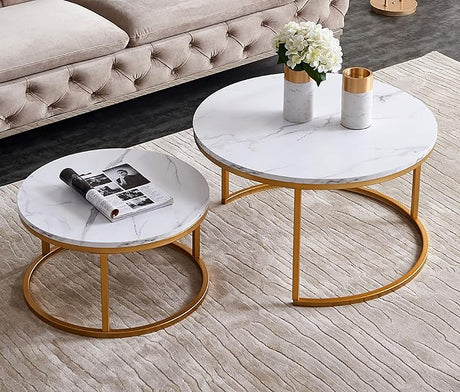 Modern Nesting Coffee Table Set of 2 for Living Room