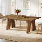 Large Dining Table for 6 People, Farmhouse Dinner Table, Rectangular Dining Table
