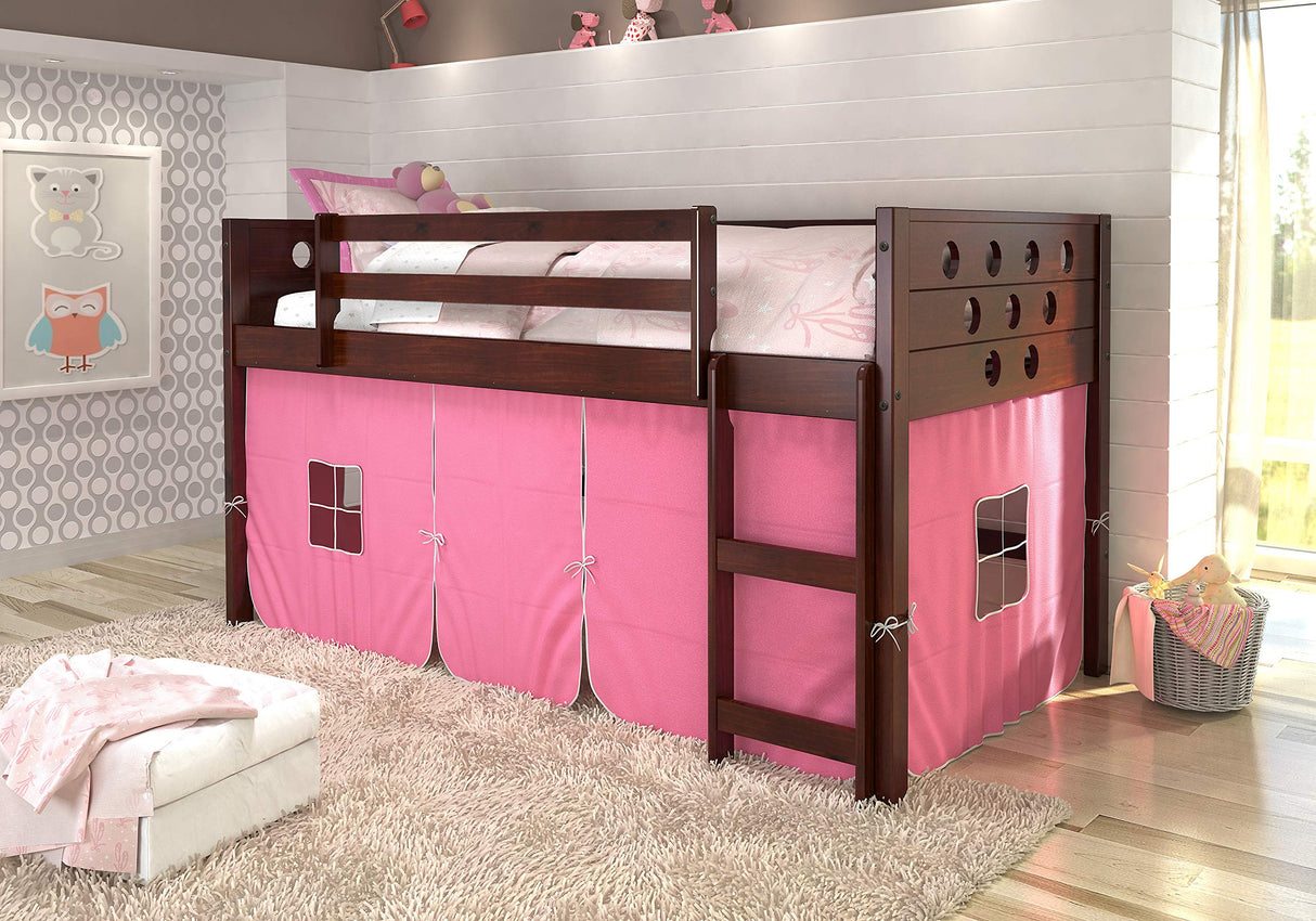 Low Loft with Pink Tent, Twin