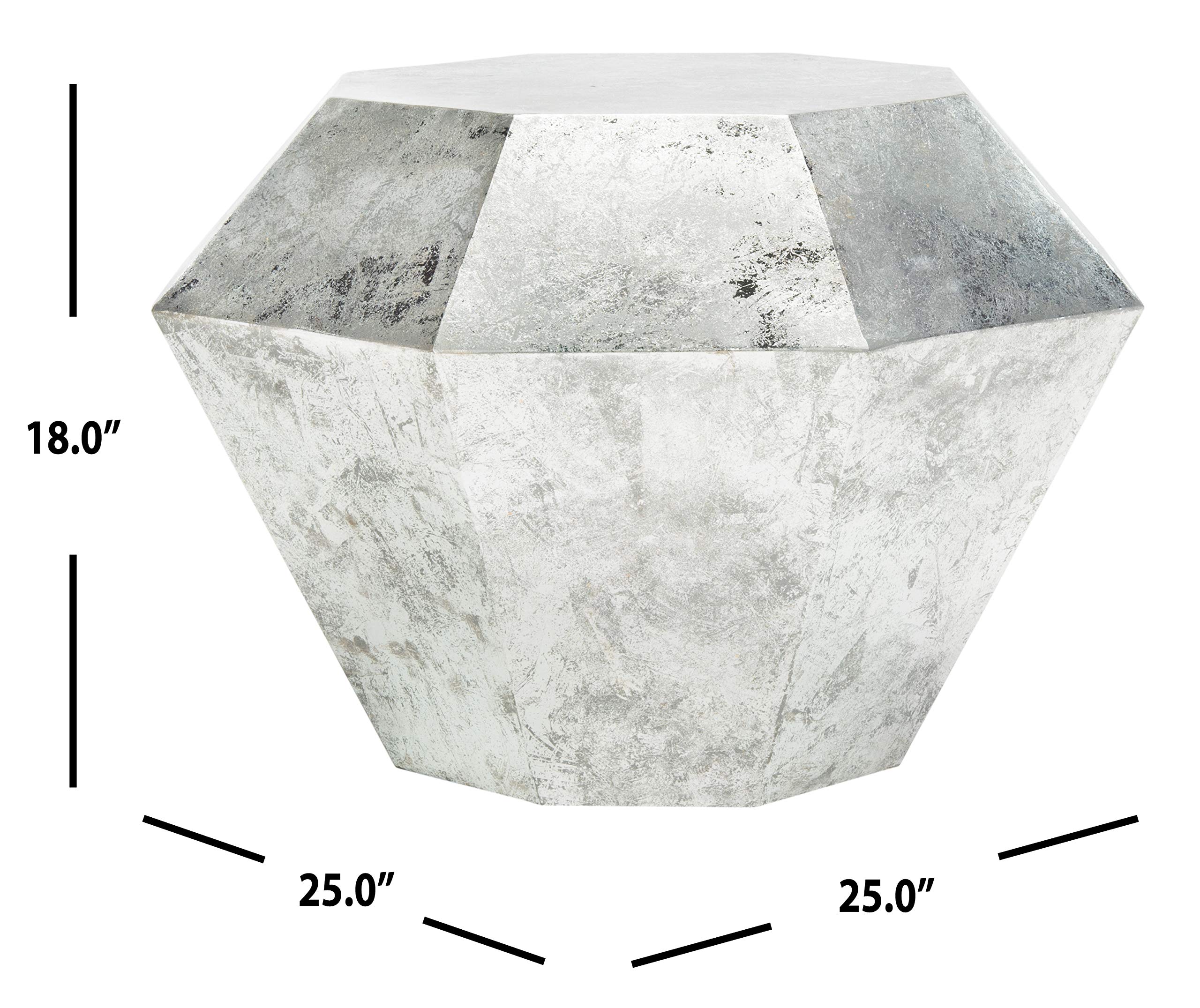 Home Grace Antique Silver Diamond Accent Table