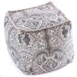 ART Parsley Gray Cube Bean Bag Cover- 20x20x20 inches –Luxury Pouf Ottoman, Room