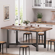 62" Extendable Dining Table for 4-6 People | Rustic Brown