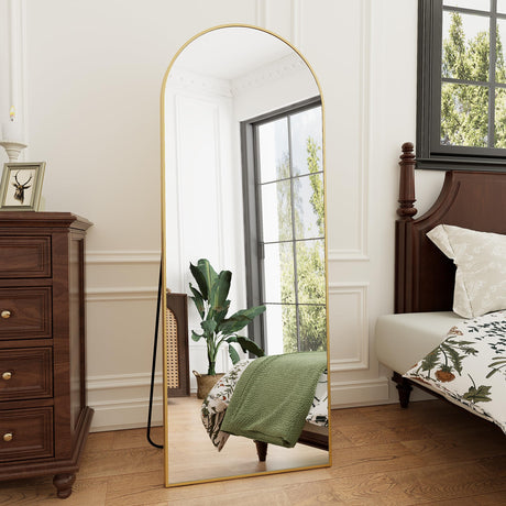 Floor Mirror Arched Full Length Mirror, 64"x21"Mirror Floor Length Standing Hanging or Leaning