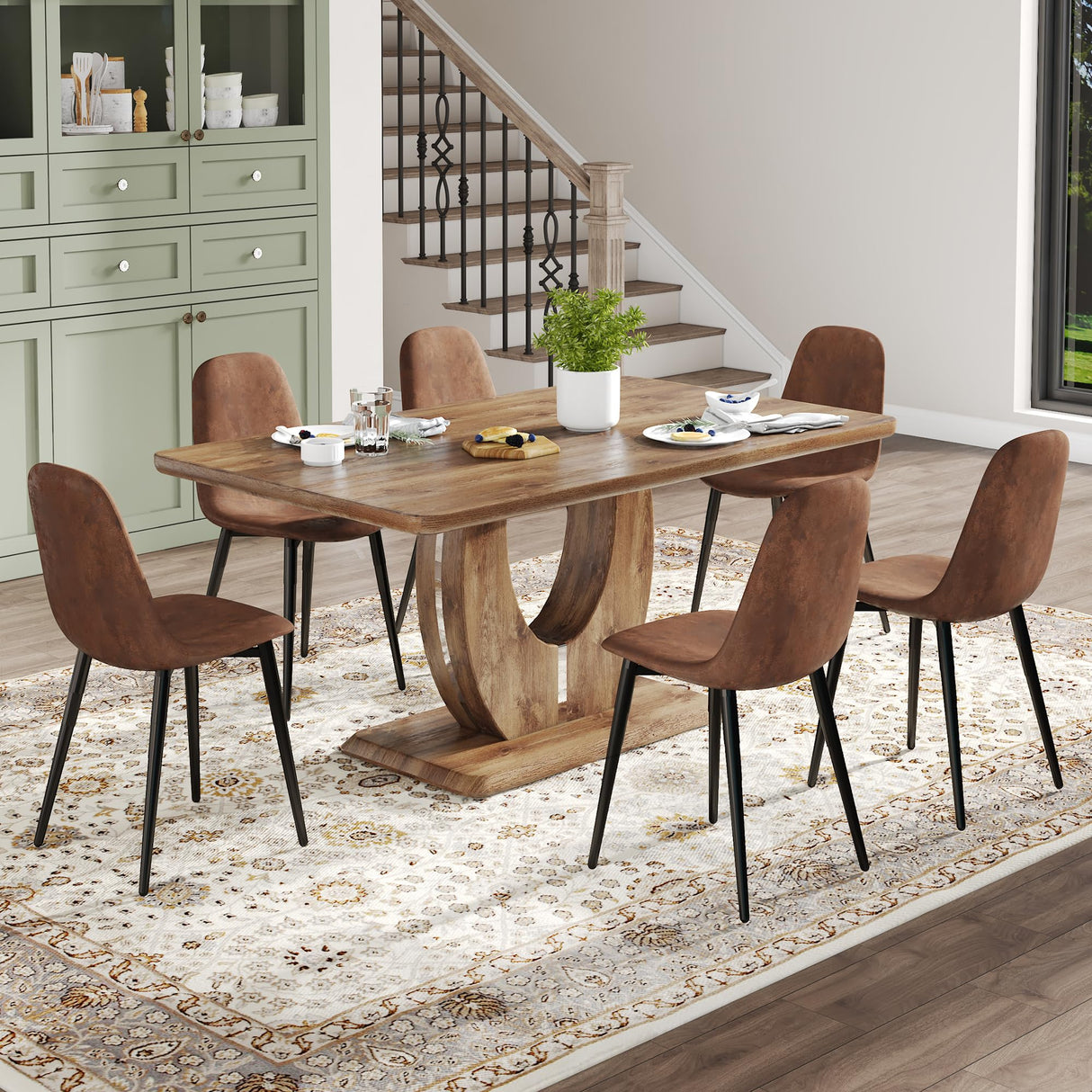 ANLY5-CAP-LC 5 Piece Kitchen Set Includes a Round Room Table with Pedestal and