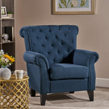 Christopher Knight Home Merritt Fabric Tufted Chair, Dark Blue Dimensions: 37.00”D x 35.25”W x 38.00”H