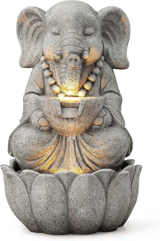 4-Tiered Cascading Outdoor Water Fountain for Garden Patio Yard Mystical Gothic
