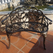 Garden Bench, Metal Aluminum Rose
