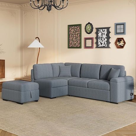 83" Modern Sectional Sofa,L Shaped Corner Couch,with Chaise and Removable Backrest