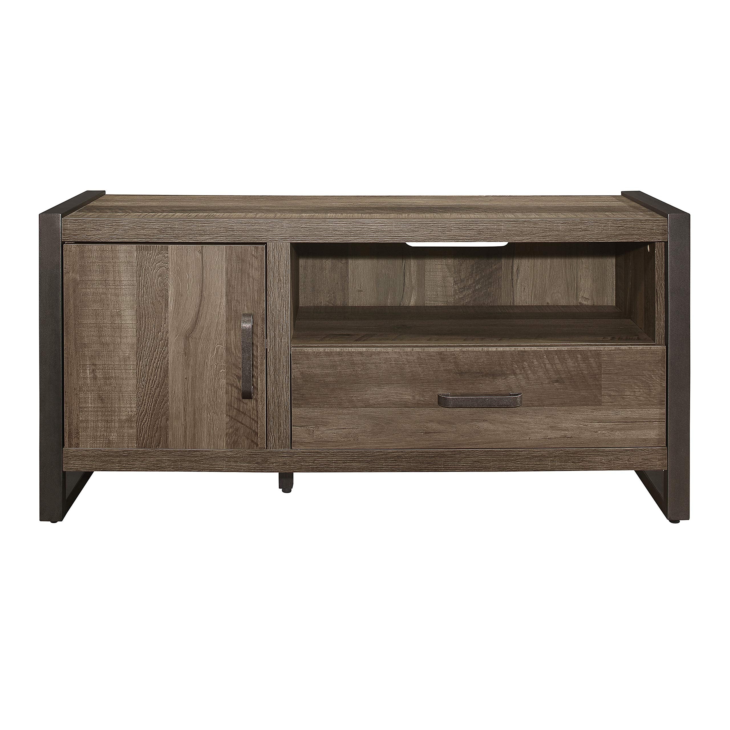 Ridge TV Stand, 51" W, Brown/Gunmetal