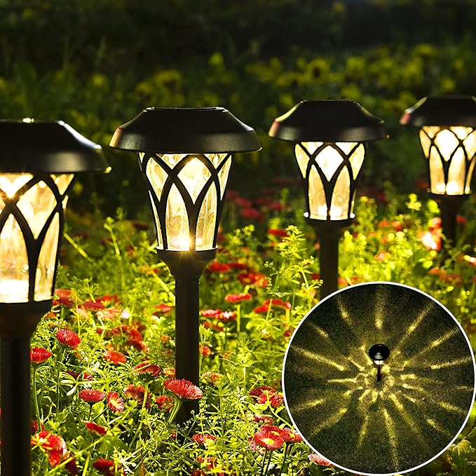 Solar Lights Outdoor 6 Pack, Brown Solar Landscape Lights Warm White, Super Bright