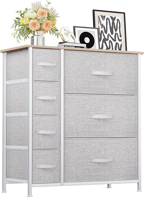 Dresser with 5 Drawers - Fabric Storage Tower, Organizer Unit for Bedroom, Living Room,