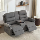 Manual Loveseat Recliner Sofa, Home Theater Seating with Console