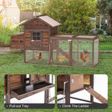 Chicken Coop, 80-in Outdoor Wooden Chicken Coops Poultry Hen House Cages