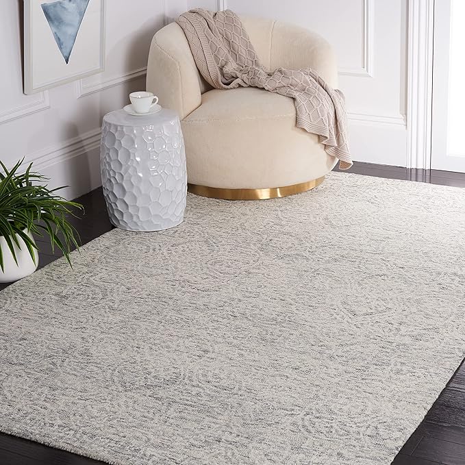 Metro Collection 3' x 5' BlueIvory MET998M Handmade Premium Wool Living Room Bedroom
