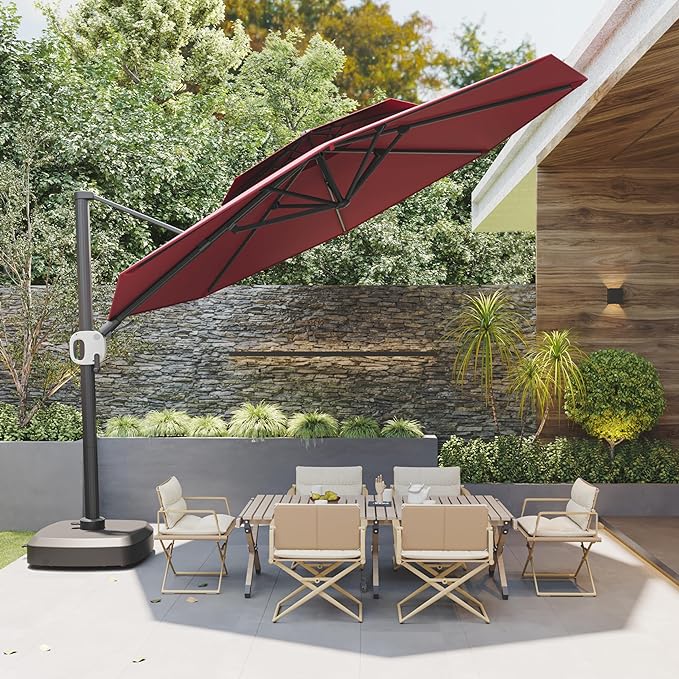 and Flame&Shade Patio Umbrella, 9x11.5ft Rectangular Outdoor Umbrella