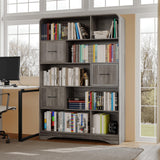 Bookshelf with Storage 3 Bins,70" Tall Bookcase,Arched 5-Tier Open Bookshelves