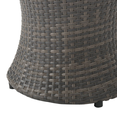 Christopher Knight Home Adriana Outdoor PE Wicker Accent Table, Grey - Bircata