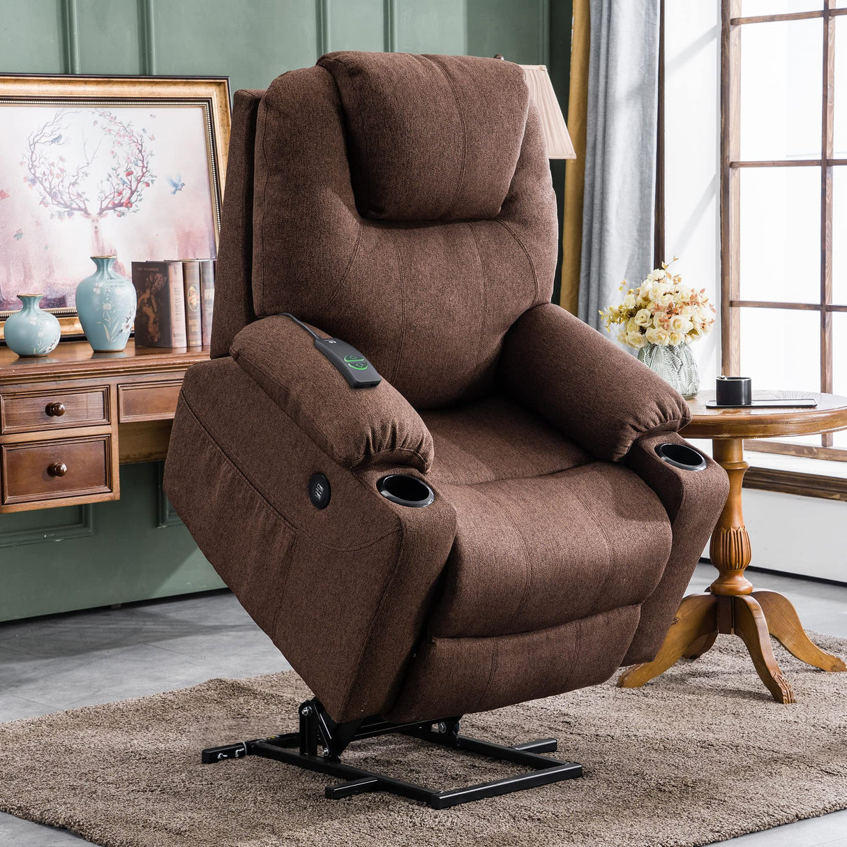 Medium Power Lift Recliner Chair Sofa with Massage and Heat for Elderly