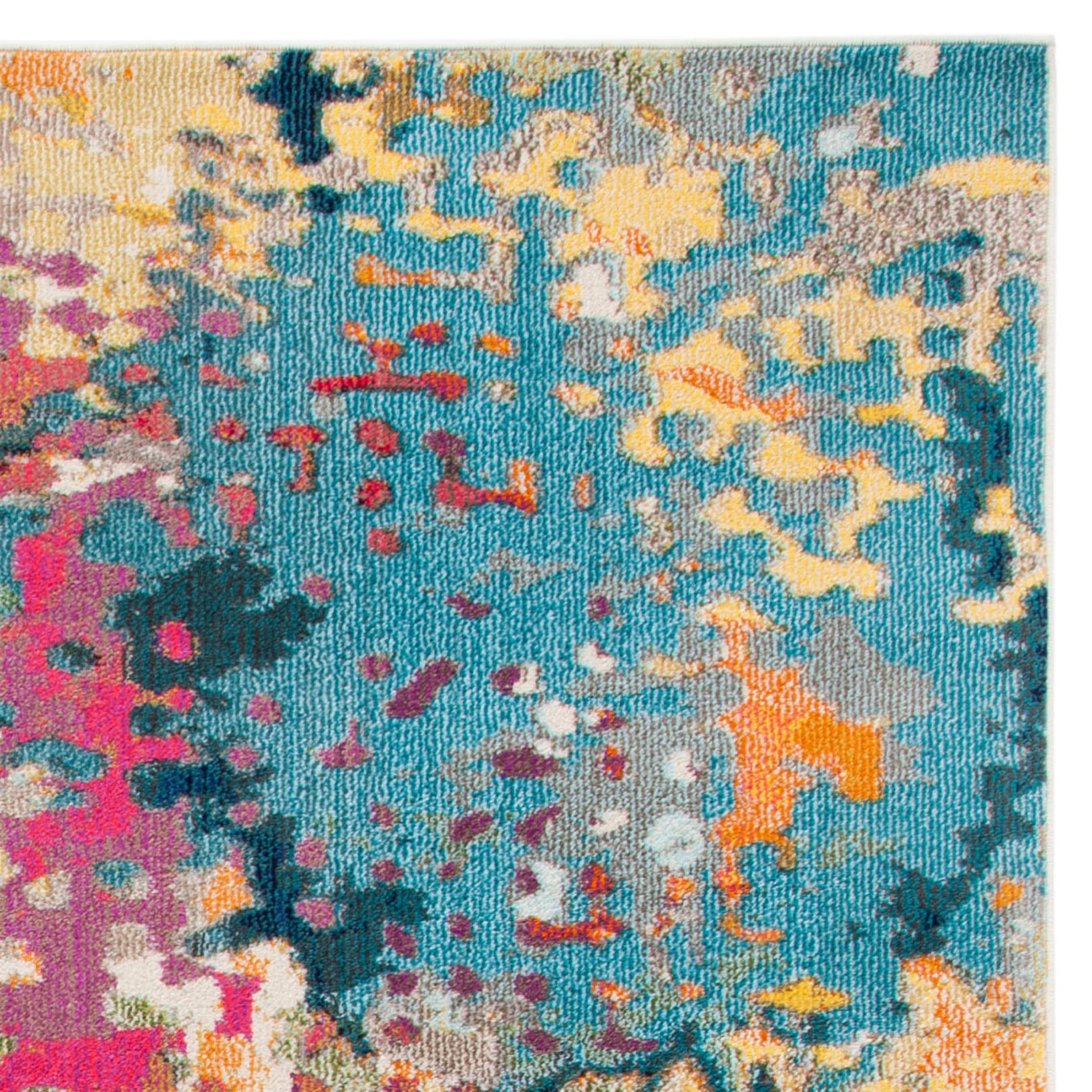 Madison Collection Area Rug - 8' x 10', Ivory & Multi, Boho Abstract Distressed Design
