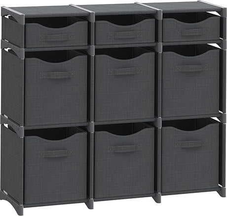 9 Cube Closet Organizers, Includes All Storage Cube Bins, Easy To Assemble Storage Unit With Drawers | Room Organizer For Clothes,