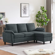 79" Convertible Sectional Sofa, Small L Shaped 3 Seat Couch
