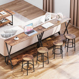 Console Table, Sofa Tables Narrow Entryway Table with Storage Shelf and Metal Frame,