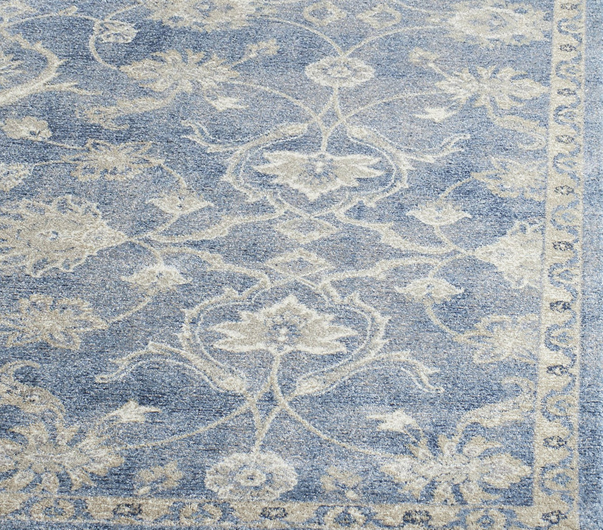 Sofia Collection 8' x 10' Blue / Beige SOF386C Vintage Oriental Distressed Non-Shedding