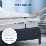 Bedsure Twin XL Mattress Topper Waterproof - Pillow Top Mattress Protector Extra Thick for College Dorm with 8-21" Deep Pocket, Mattress Pad Fitted, Soft Bed Topper Twin Extra Long