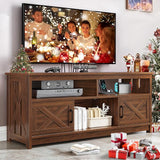 Farmhouse TV Stand for 65 inch TV with Power Outlet, Rustic Entertainment Center