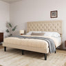 Queen Size Button Tufted Platform Bed Frame