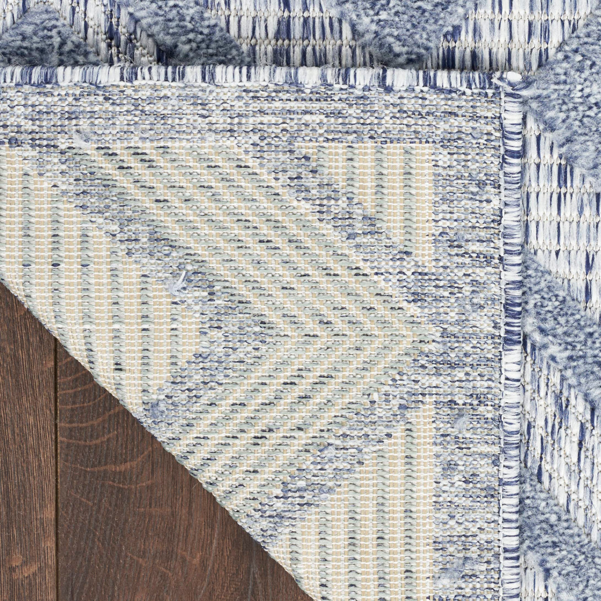 Versatile Indoor/Outdoor Denim Blue 7' x 10' Area Rug, Easy Cleaning