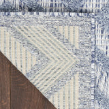 Versatile Indoor/Outdoor Denim Blue 7' x 10' Area Rug, Easy Cleaning