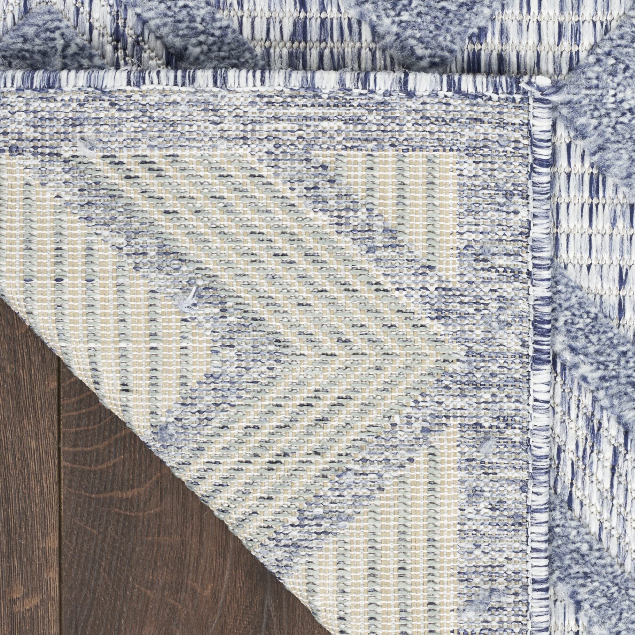 Versatile Indoor/Outdoor Denim Blue 7' x 10' Area Rug, Easy Cleaning