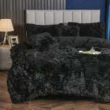 Plush Fluffy Duvet Cover King Size Luxury Ultra Soft Shaggy Duvet Cover Set Faux Fur