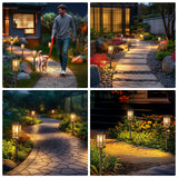 Solar Pathway Lights Outdoor, 8 Pack Modern Solar Garden Lights Outdoor Waterproof,