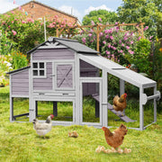 Chicken Coop with Nesting Box Mobile Chicken House on Wheels for 2-4 Chickens Rabbit