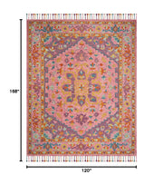 SAFAVIEH Aspen Collection Area Rug - 10' x 14', Pink & Violet, Handmade Boho Braided Tassel Wool, Ideal for High Traffic Areas in Living Room, Bedroom (APN226A)