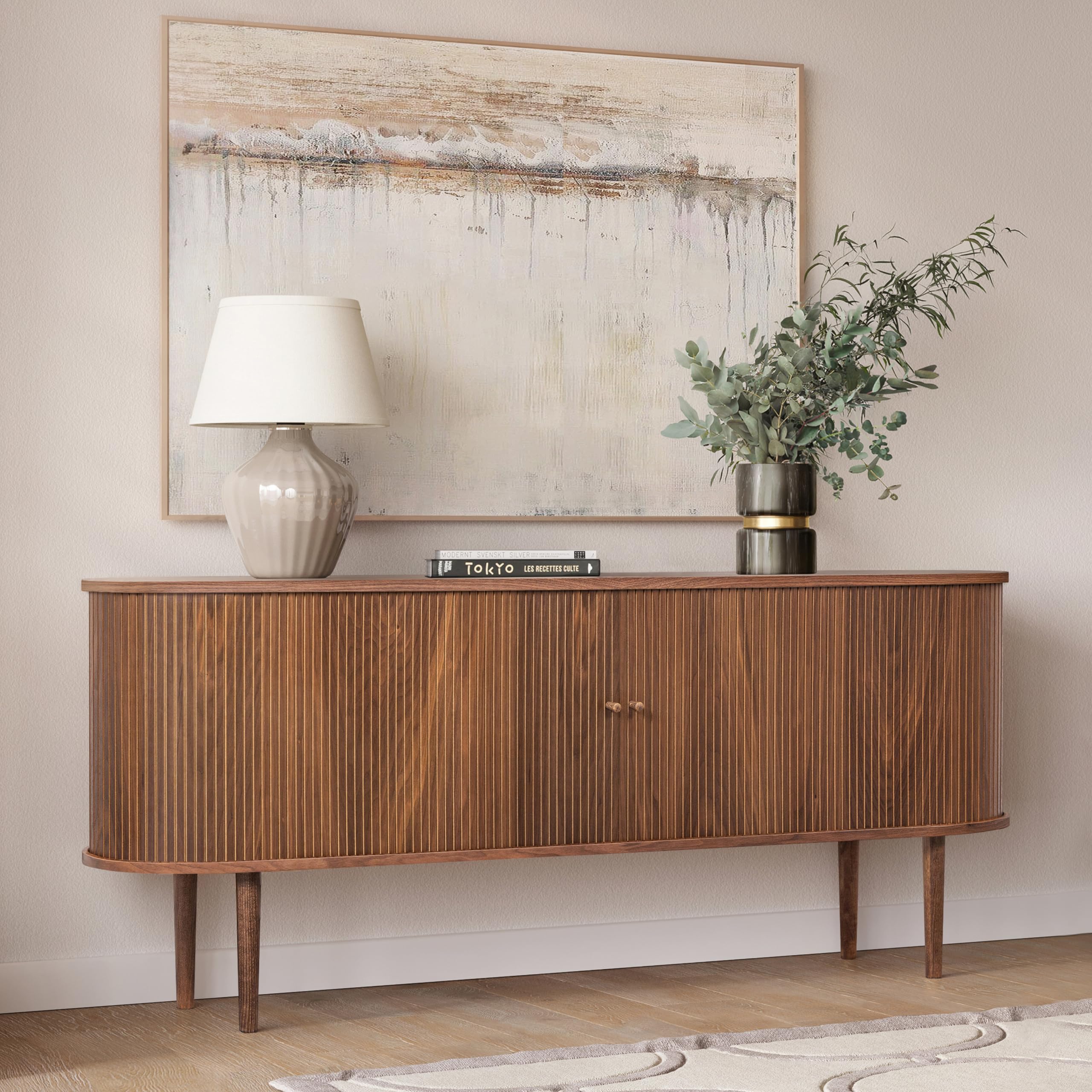 Storage Cabinet with Doors and Shelves - Credenza Storage Cabinet
