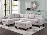 Polyester Upholstered Reversible Sectional Dropdown Console Table and Cup Holders