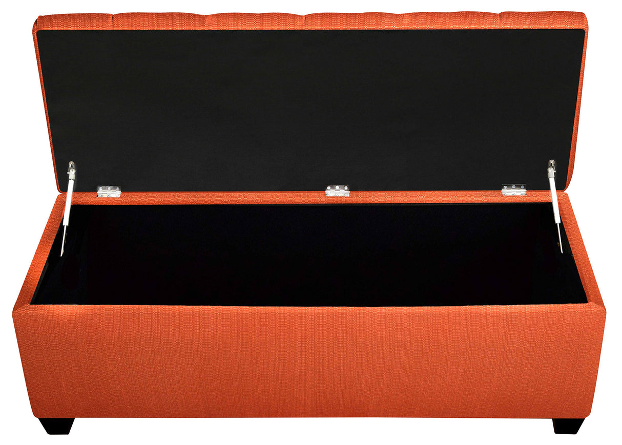 Candice Pumpkin Upholstered Storage Bench,