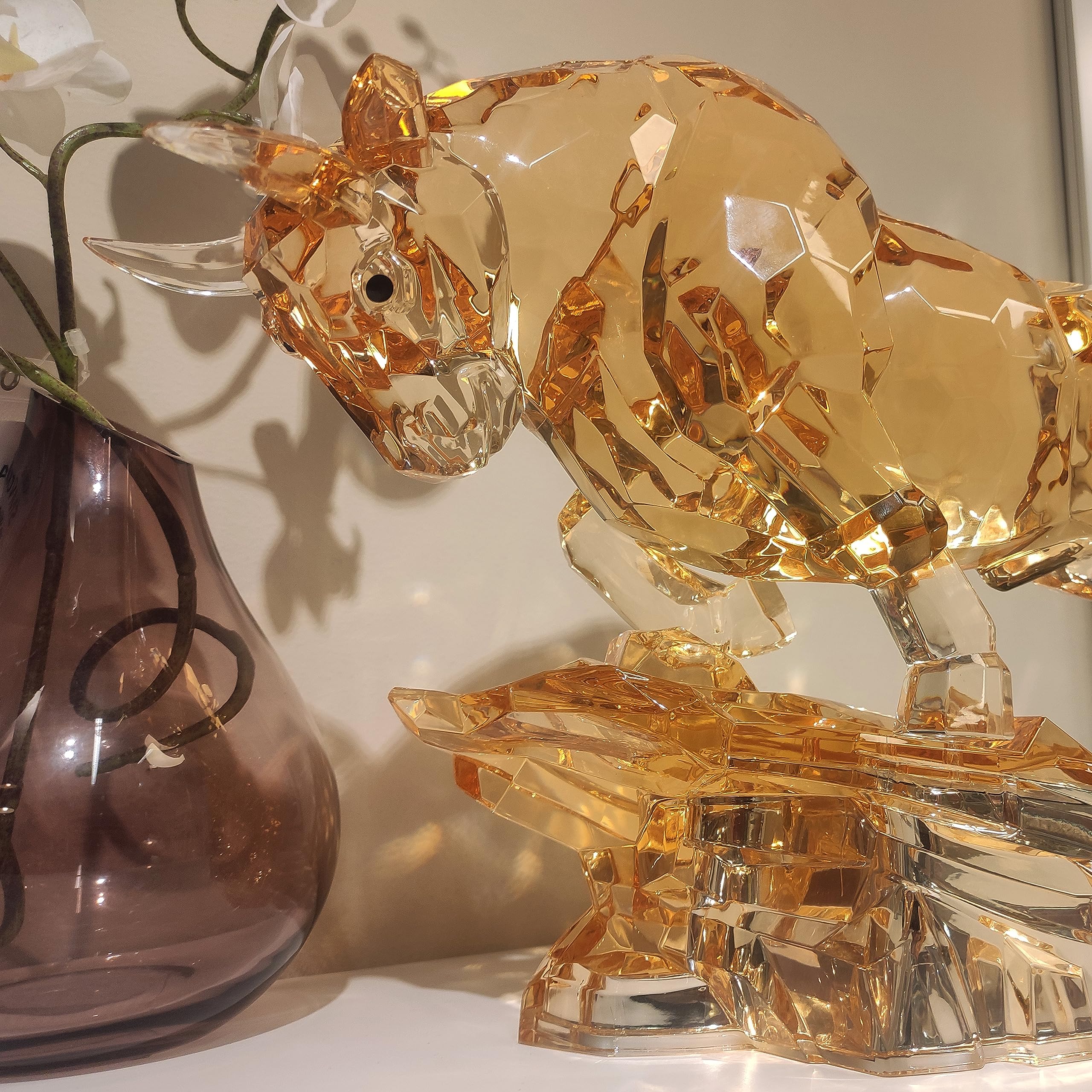 Acrylic Bull Statue Wall Street Bull Statue Sculpture Stock Market Charging